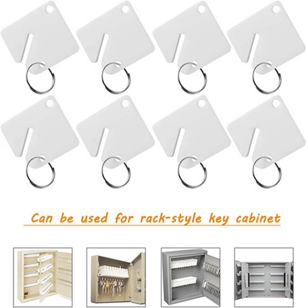 60Pcs Key Chain Tags White Writable Keys Classification Organizer Label Key Ring Holder Home Office Key Cabinet Supplies Image 4