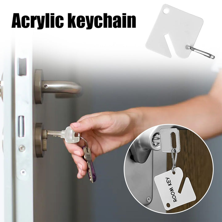60Pcs Key Chain Tags White Writable Keys Classification Organizer Label Key Ring Holder Home Office Key Cabinet Supplies Image 4