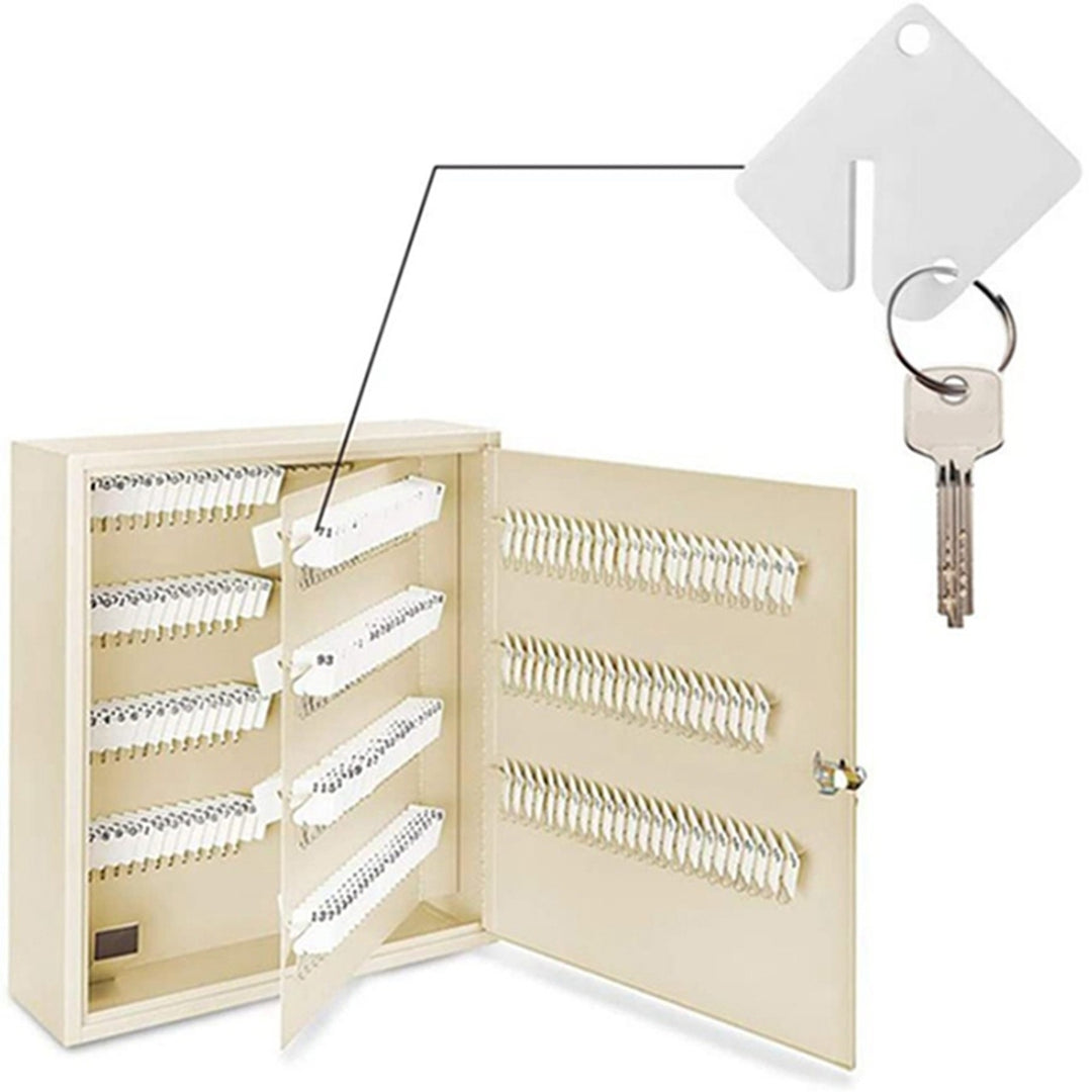 60Pcs Key Chain Tags White Writable Keys Classification Organizer Label Key Ring Holder Home Office Key Cabinet Supplies Image 6