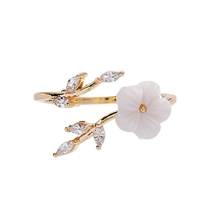 Opening Adjustable Bright Luster Girls Ring Luxury Cubic Zirconia Flower Ring Jewelry Accessories Image 4