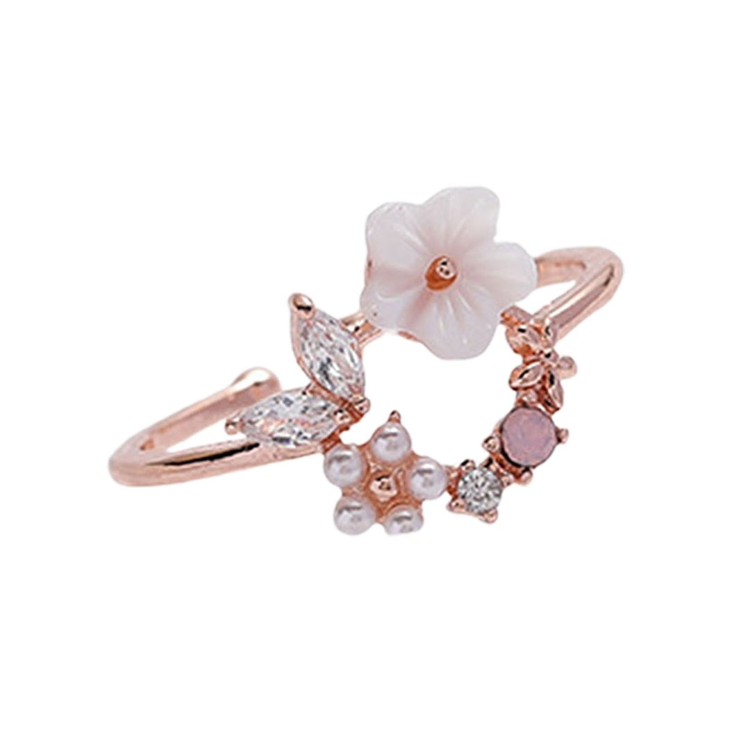 Opening Adjustable Bright Luster Girls Ring Luxury Cubic Zirconia Flower Ring Jewelry Accessories Image 6