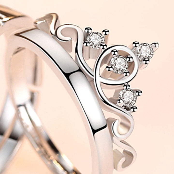 Wedding Ring Romantic Love Shiny Matching Crown Shape Wedding Circlet Fashion Jewelry Image 12