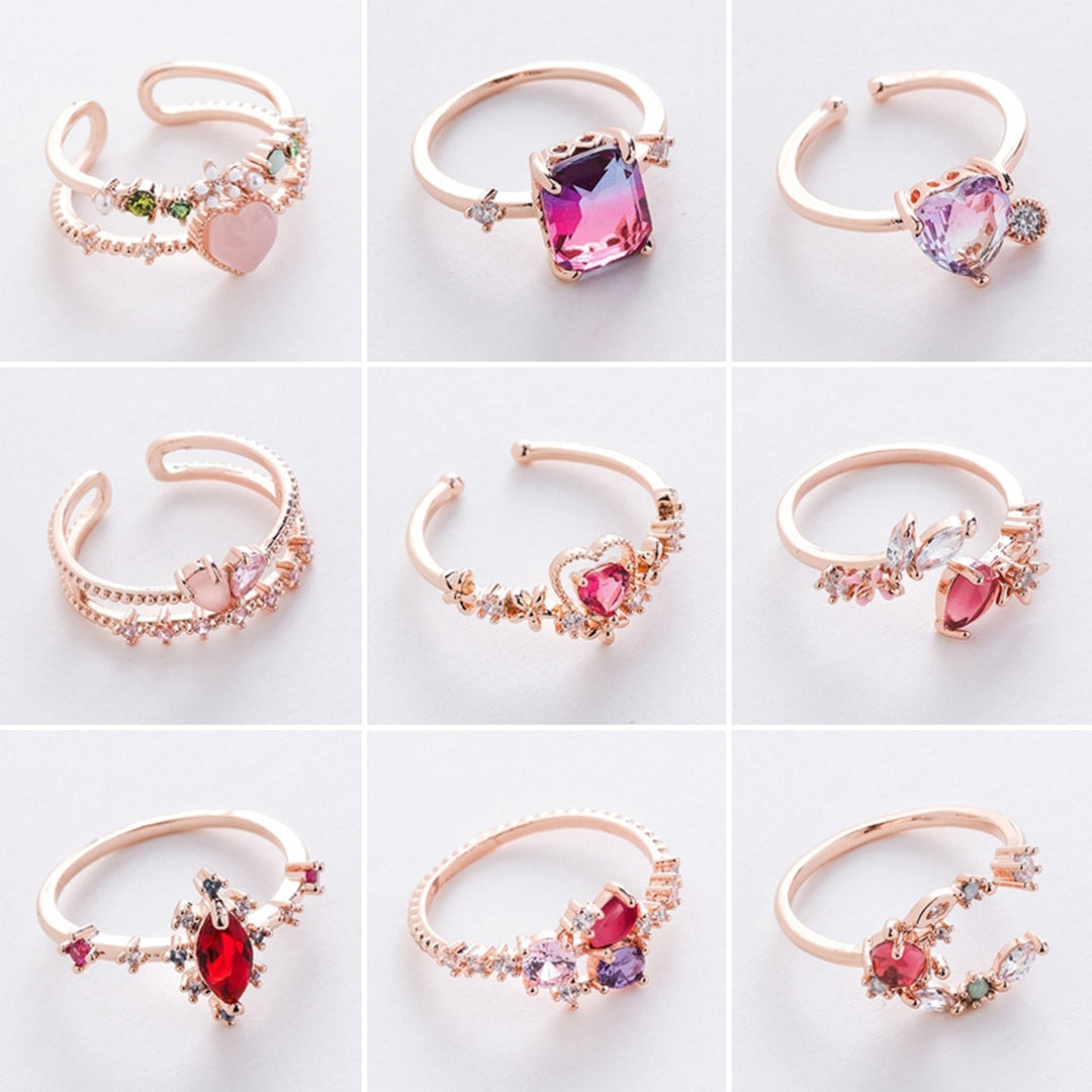 Fashion Ring Beautifully Fine Workmanship Rhinestone Zircon Inlaid Open Design Decorate Jewelry Personality Trendy Image 1