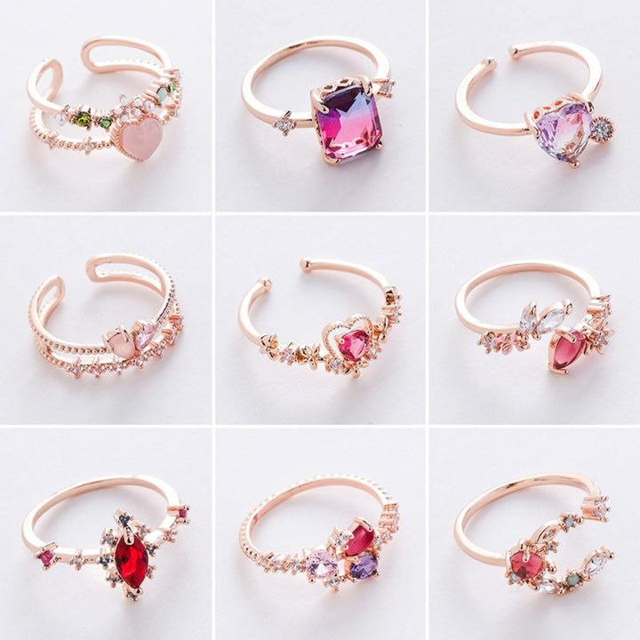 Fashion Ring Beautifully Fine Workmanship Rhinestone Zircon Inlaid Open Design Decorate Jewelry Personality Trendy Image 1