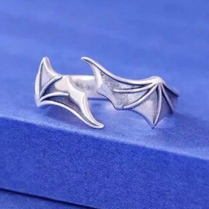 Couple Ring Adjustable Valentine Gift Open End Fashion Angels Devil Wing Lover Ring Jewelry Accessory Image 7