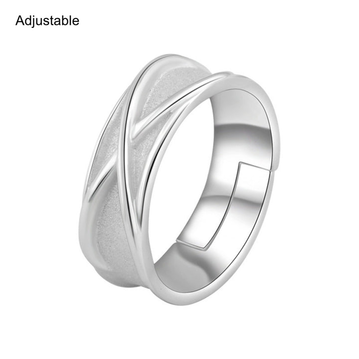 Ring Shiny Polishing Fine Sandblasting Geometric Adjustable Opening Alloy Couple Sun Wukong Time Ring Valentine Gift Image 6