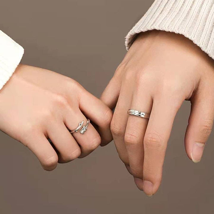 Couple Ring Silver Color Prince And Rose Adjustable Exquisite Jewelry Decoration Copper Women Men Finger Ring Valentines Image 4