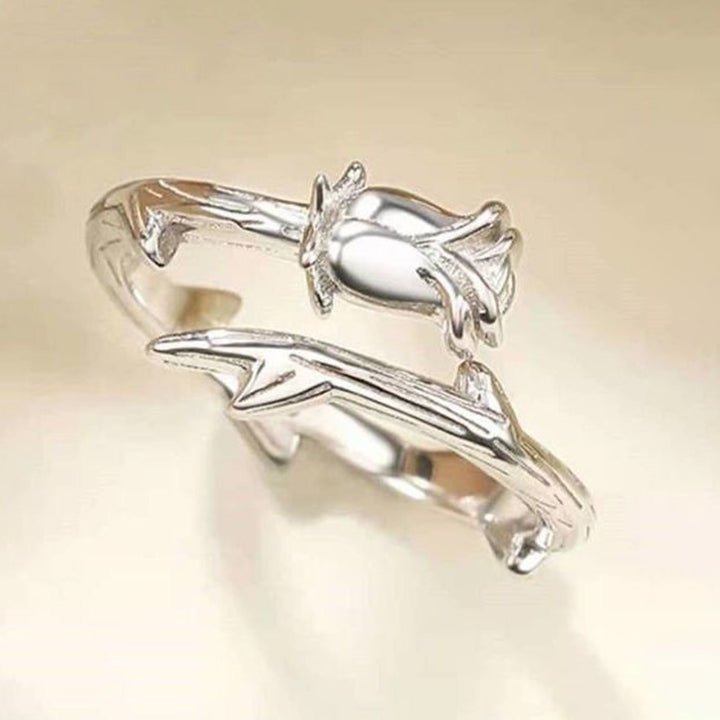 Couple Ring Silver Color Prince And Rose Adjustable Exquisite Jewelry Decoration Copper Women Men Finger Ring Valentines Image 12