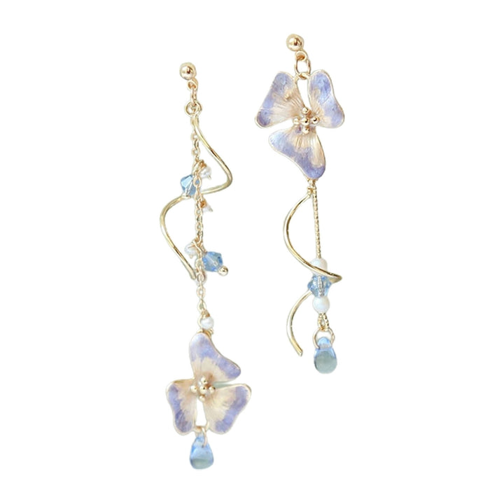 1 Pair Drop Earrings Cherry Rhinestones Jewelry Long Tassel Floral Dangle Earrings Birthday Gift Image 4