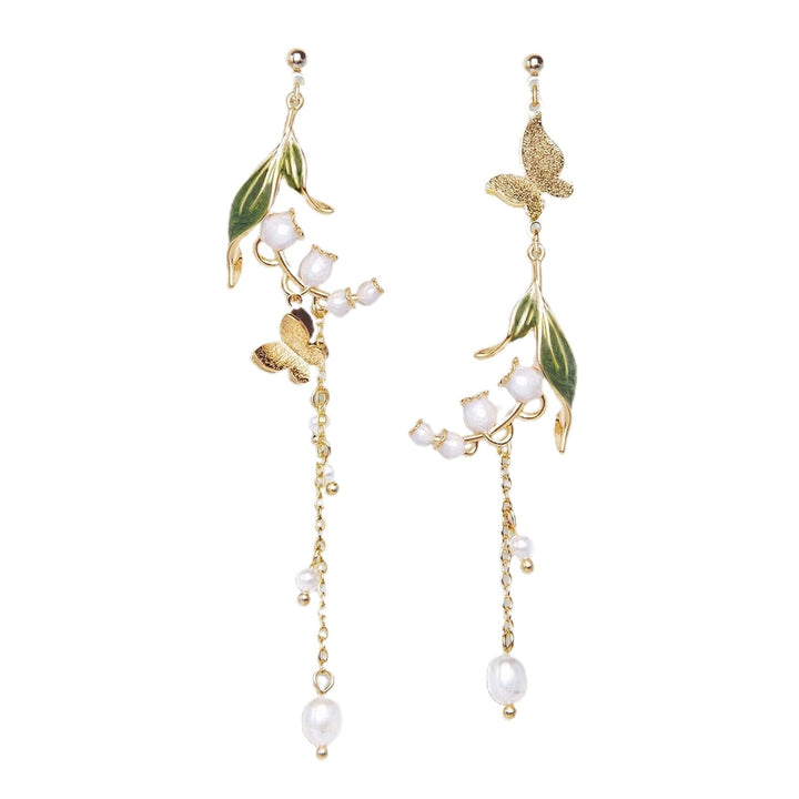 1 Pair Drop Earrings Cherry Rhinestones Jewelry Long Tassel Floral Dangle Earrings Birthday Gift Image 6