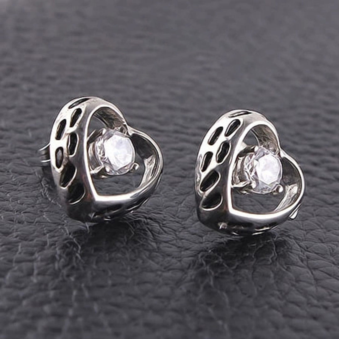 1Pc Shining Inlaid Rhinestone Men Earring Titanium Steel Shields Shape Hip Hop Ear Stud Jewelry Accessory Image 9