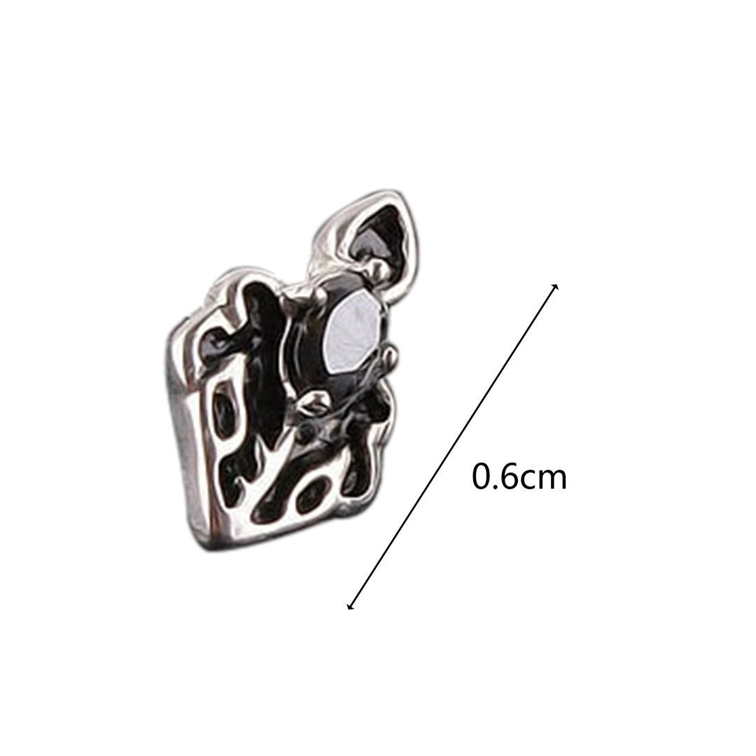 1Pc Shining Inlaid Rhinestone Men Earring Titanium Steel Shields Shape Hip Hop Ear Stud Jewelry Accessory Image 11