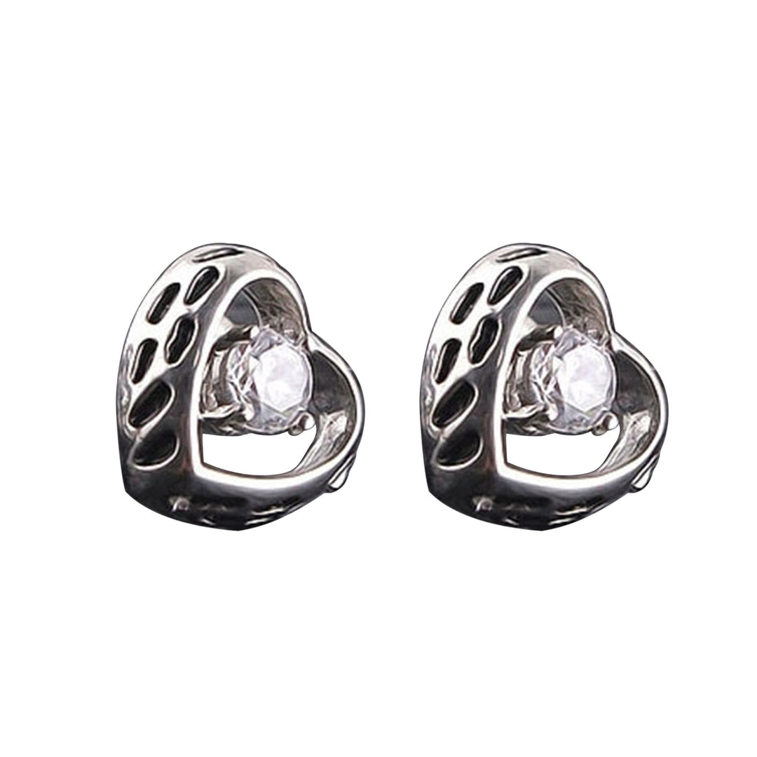 1Pc Shining Inlaid Rhinestone Men Earring Titanium Steel Shields Shape Hip Hop Ear Stud Jewelry Accessory Image 12