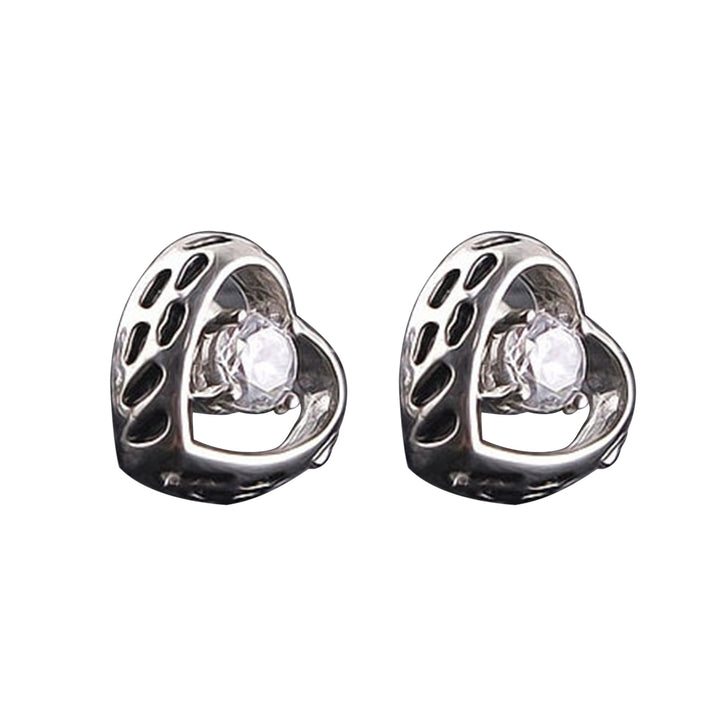 1Pc Shining Inlaid Rhinestone Men Earring Titanium Steel Shields Shape Hip Hop Ear Stud Jewelry Accessory Image 12