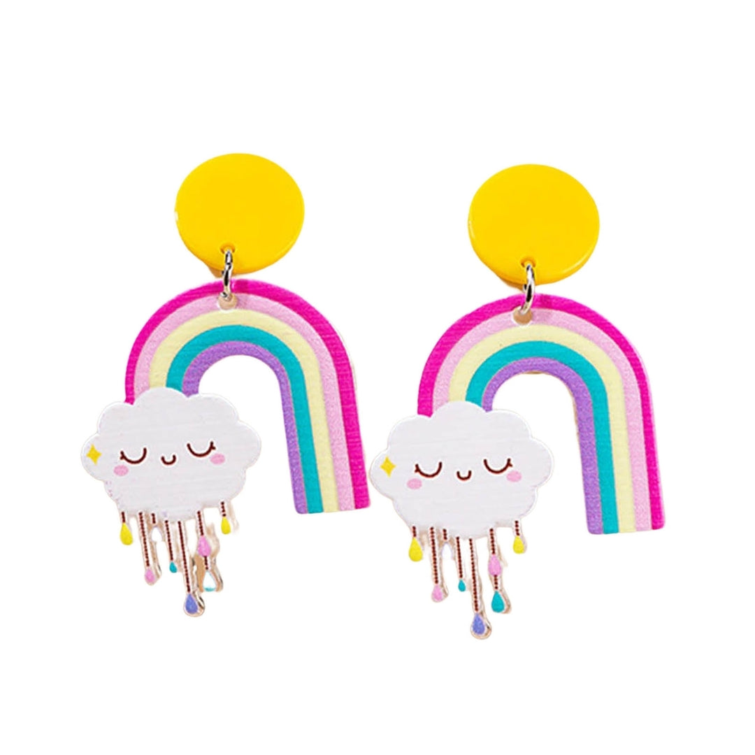 1 Pair Women Earrings Good Gloss Colorful Fashion Jewelry Flower Star Cartoon Geometric Acrylic Earrings Birthday Gift Image 8