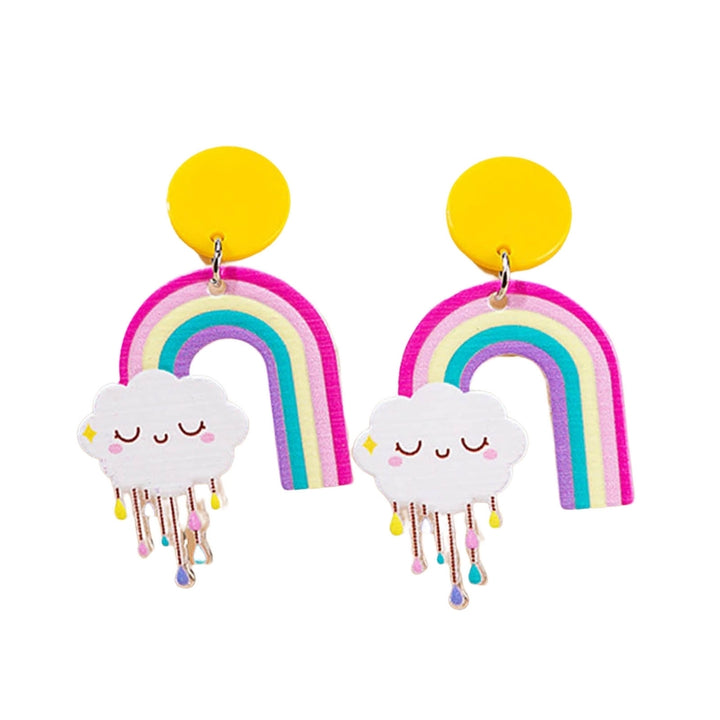 1 Pair Women Earrings Good Gloss Colorful Fashion Jewelry Flower Star Cartoon Geometric Acrylic Earrings Birthday Gift Image 8