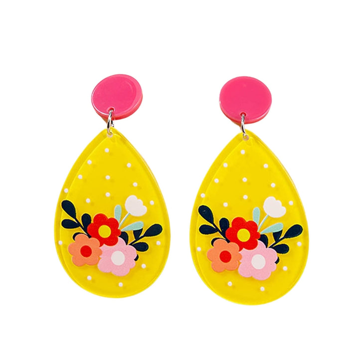 1 Pair Women Earrings Good Gloss Colorful Fashion Jewelry Flower Star Cartoon Geometric Acrylic Earrings Birthday Gift Image 10