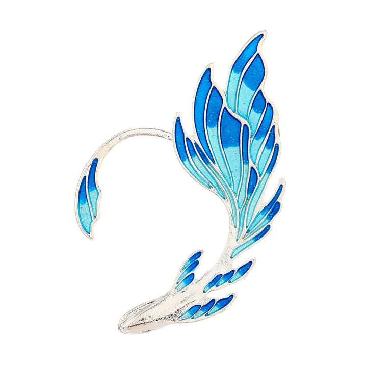 Ear Cuff Luxury Blue Painted Dripping Oil Craft Without Piercing Fashion Fairy Wings Shape Ear Bone Clip Jewelry Image 12