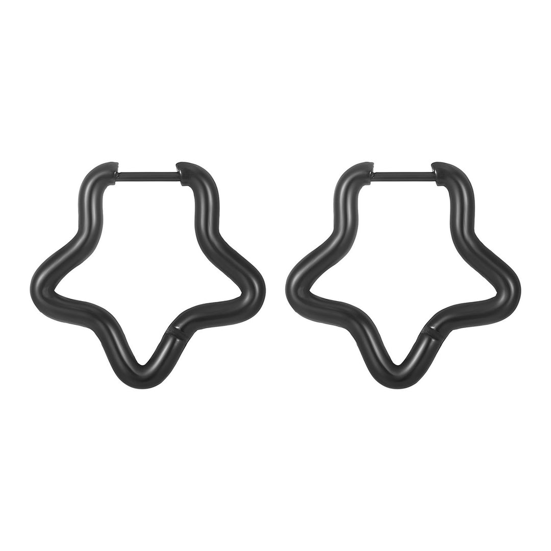 1 Pair Women Earrings Geometric Titanium Steel Multi-shapes Polished Small Five Pointed Star Ladies Earrings Fashion Image 10