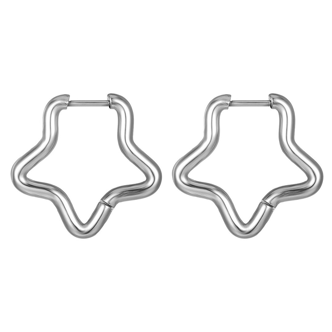 1 Pair Women Earrings Geometric Titanium Steel Multi-shapes Polished Small Five Pointed Star Ladies Earrings Fashion Image 11