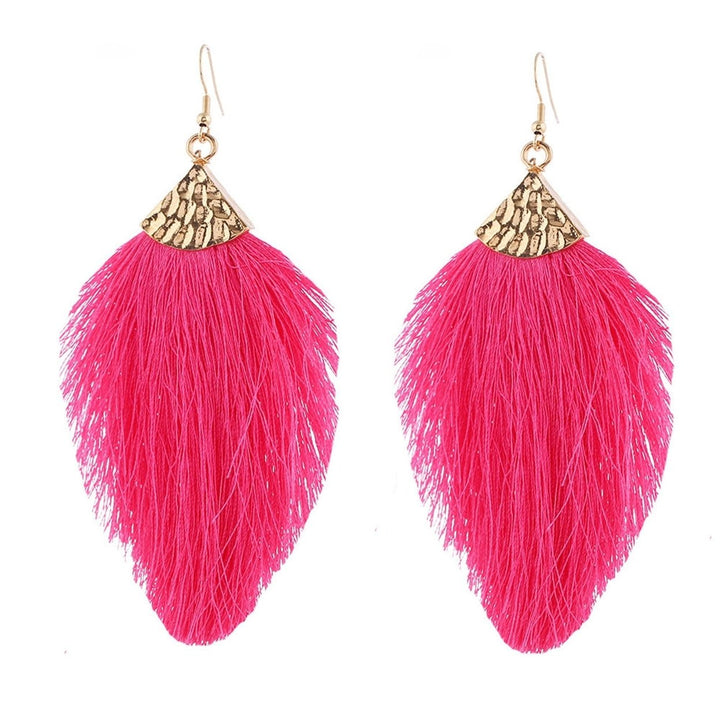 1 Pair Pink Series Women Earrings Geometric Hypoallergenic Love Heart Round Tassels Hoop Girls Earrings Fashion Image 1