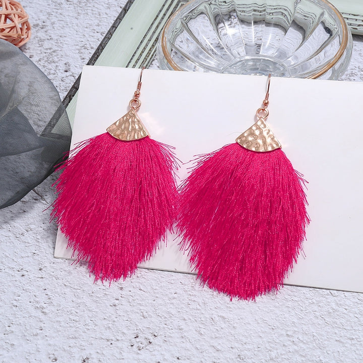 1 Pair Pink Series Women Earrings Geometric Hypoallergenic Love Heart Round Tassels Hoop Girls Earrings Fashion Image 6