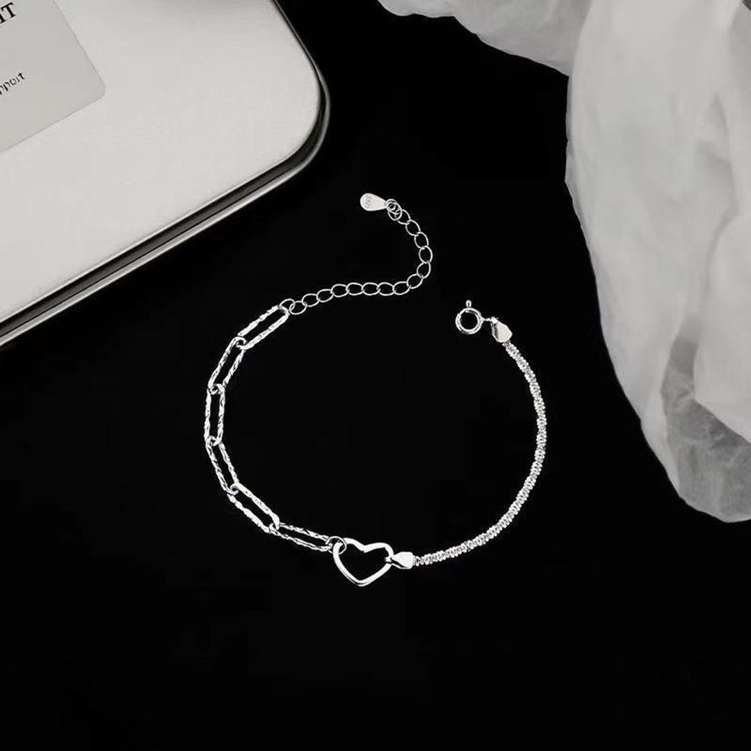 Simple Couples Bracelet Unique Artistic Heart Shape Design Fashion Bracelet for Daily Life Image 4