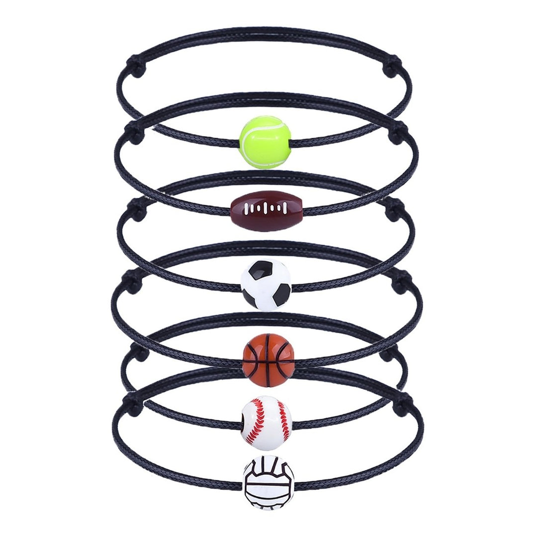 Sprots Bracelet Football Braided Unisex Adjustable Wax Line Bracelet Fan Gift Image 1