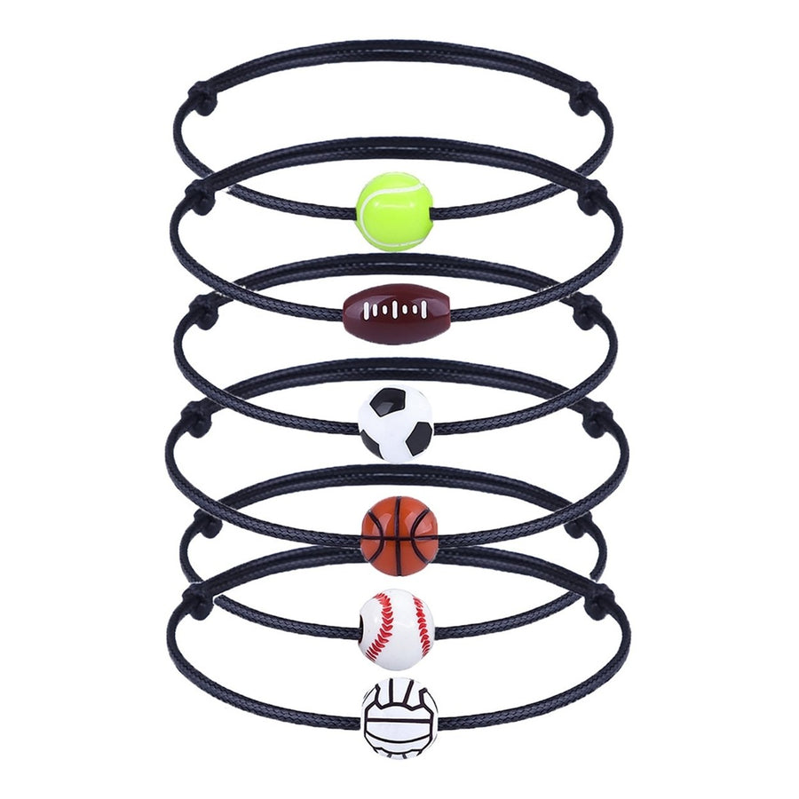 Sprots Bracelet Football Braided Unisex Adjustable Wax Line Bracelet Fan Gift Image 1