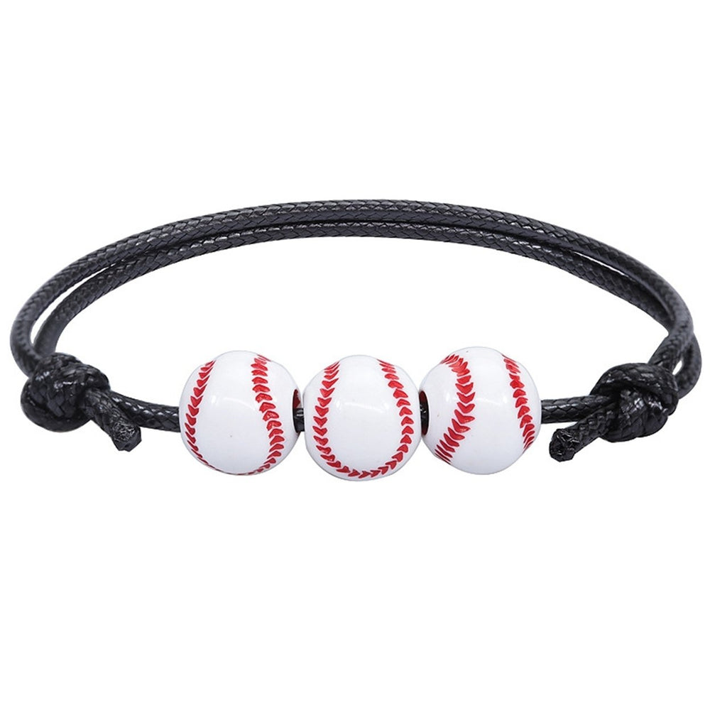 Sports Bracelet Rugby Braided Unisex Adjustable Ball Shape Bracelet Fashion Jewellery Image 2