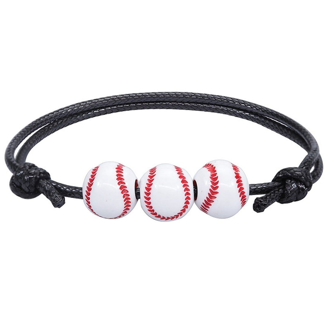 Sports Bracelet Rugby Braided Unisex Adjustable Ball Shape Bracelet Fashion Jewellery Image 1