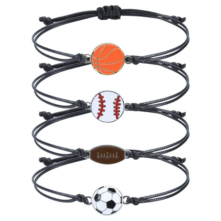 Sports Bracelet Football Braided Unisex Adjustable Wax Line Bracelet Fan Gift Image 1