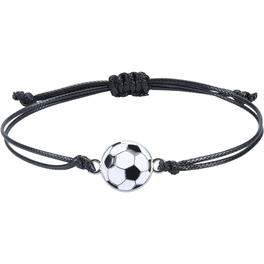 Sports Bracelet Football Braided Unisex Adjustable Wax Line Bracelet Fan Gift Image 2