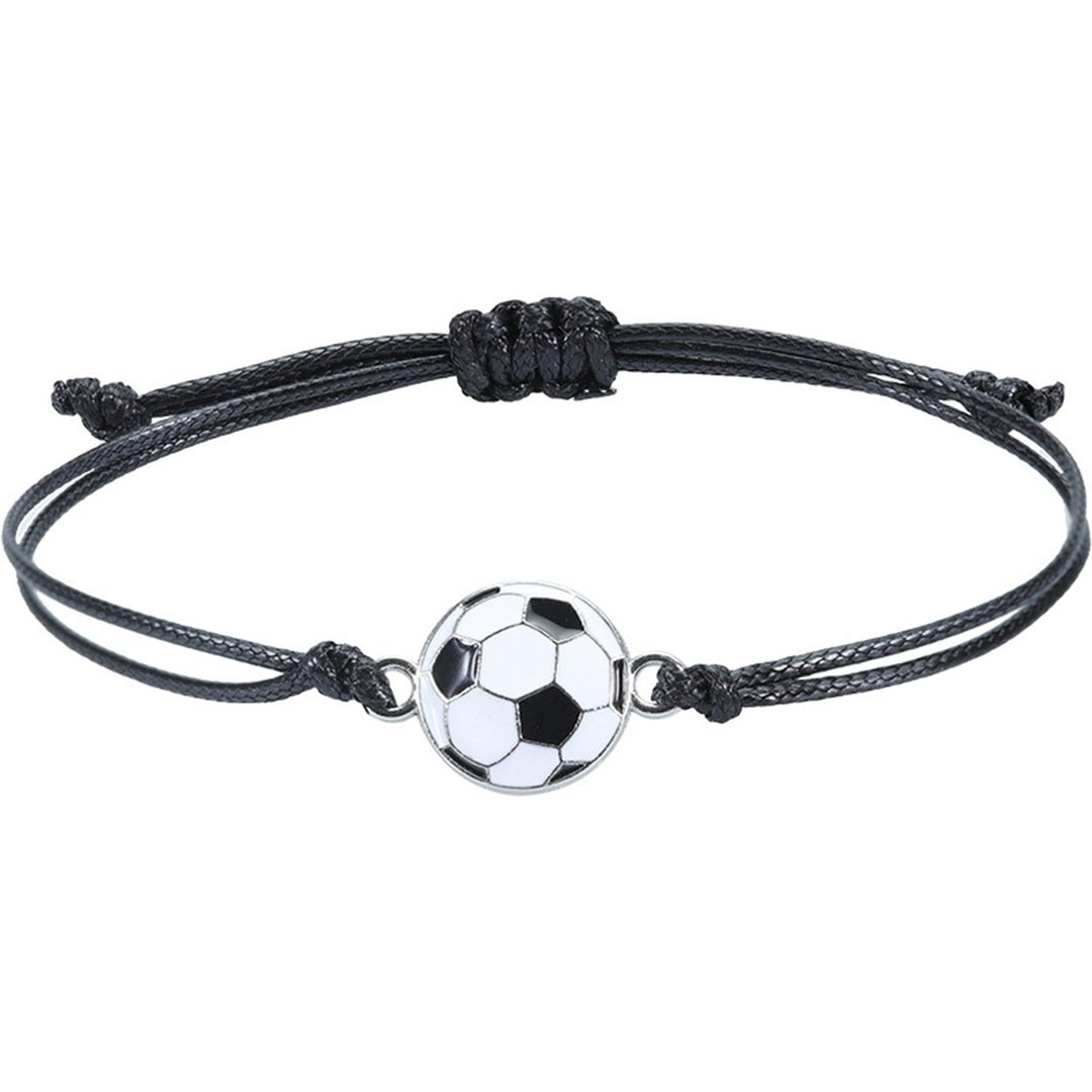 Sports Bracelet Football Braided Unisex Adjustable Wax Line Bracelet Fan Gift Image 1