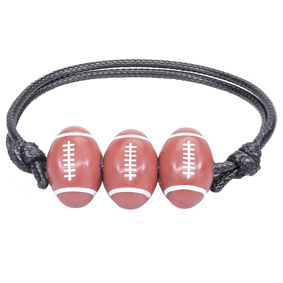 Sports Bracelet Rugby Braided Unisex Adjustable Ball Shape Bracelet Fashion Jewellery Image 4