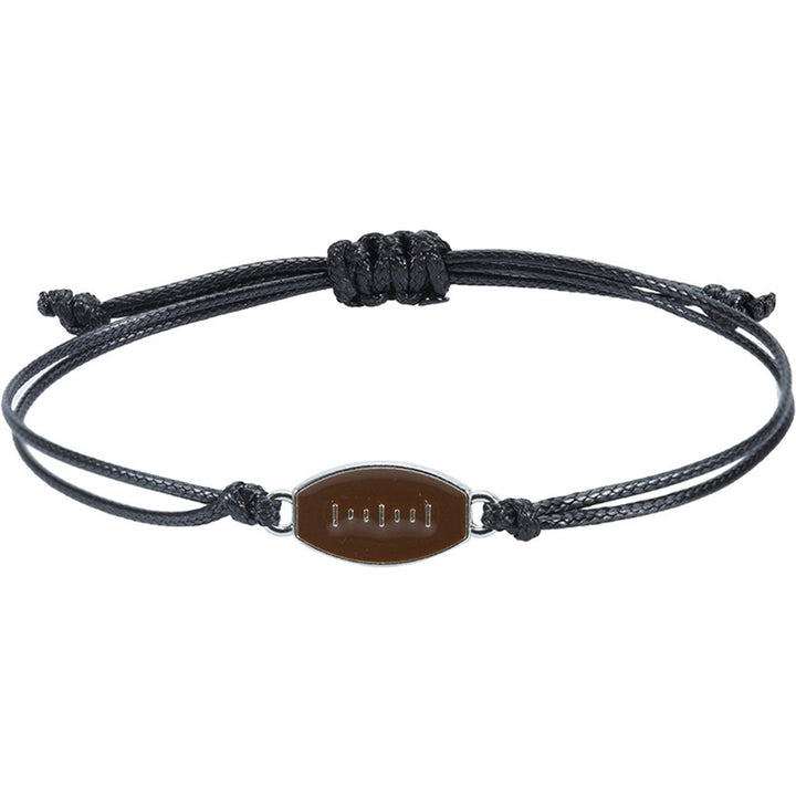 Sports Bracelet Football Braided Unisex Adjustable Wax Line Bracelet Fan Gift Image 4