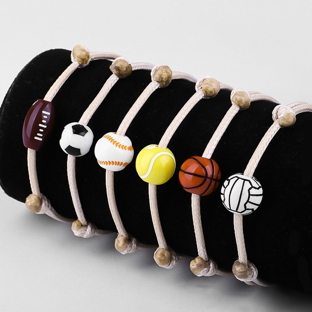 Sprots Bracelet Baseball Braided Unisex Handmade Bead Bracelet Bracelet for Daily Wear Image 1