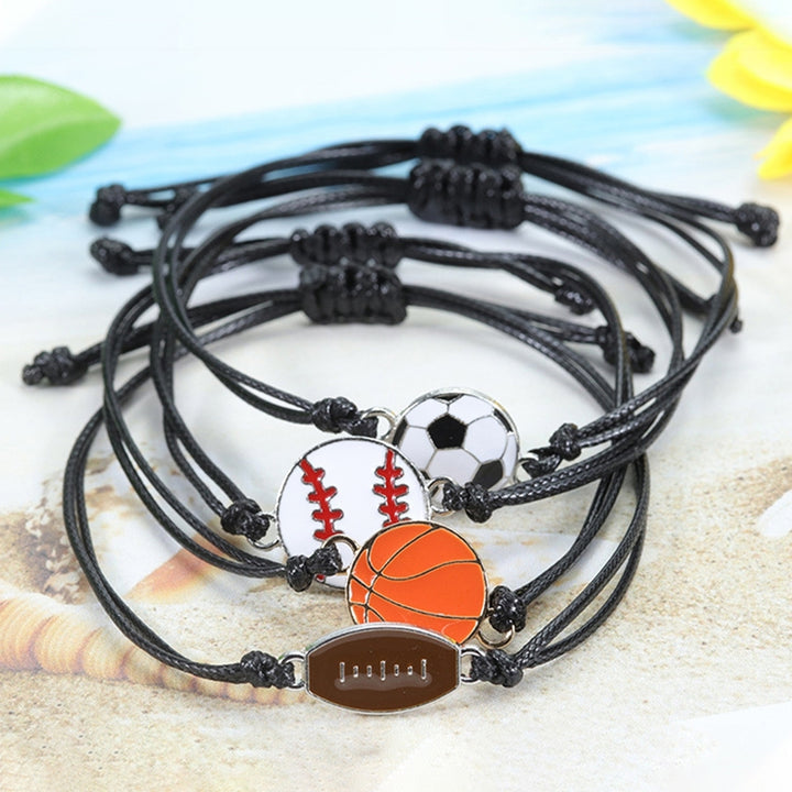 Sports Bracelet Football Braided Unisex Adjustable Wax Line Bracelet Fan Gift Image 6