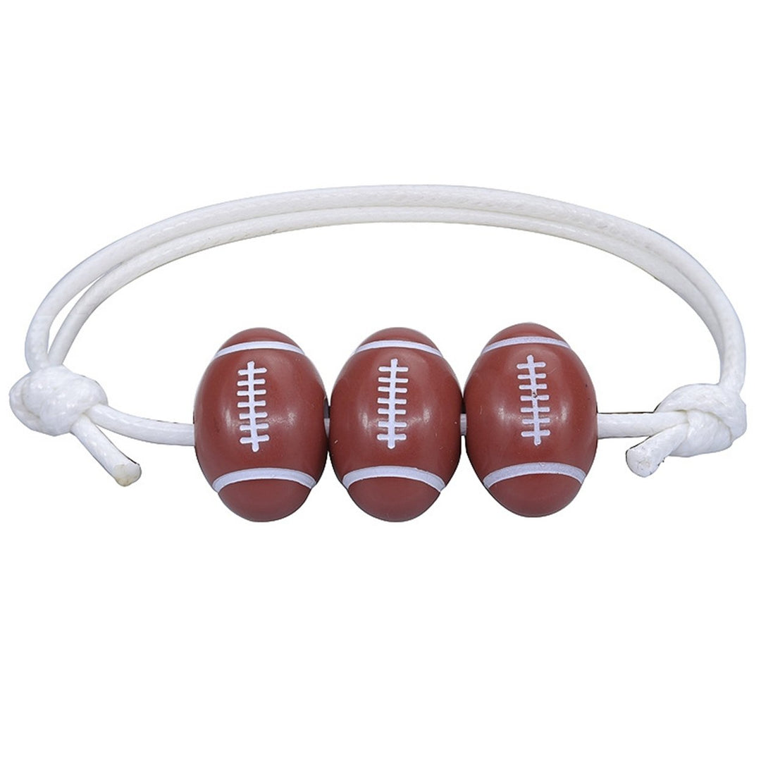 Sports Bracelet Rugby Braided Unisex Adjustable Ball Shape Bracelet Fashion Jewellery Image 9