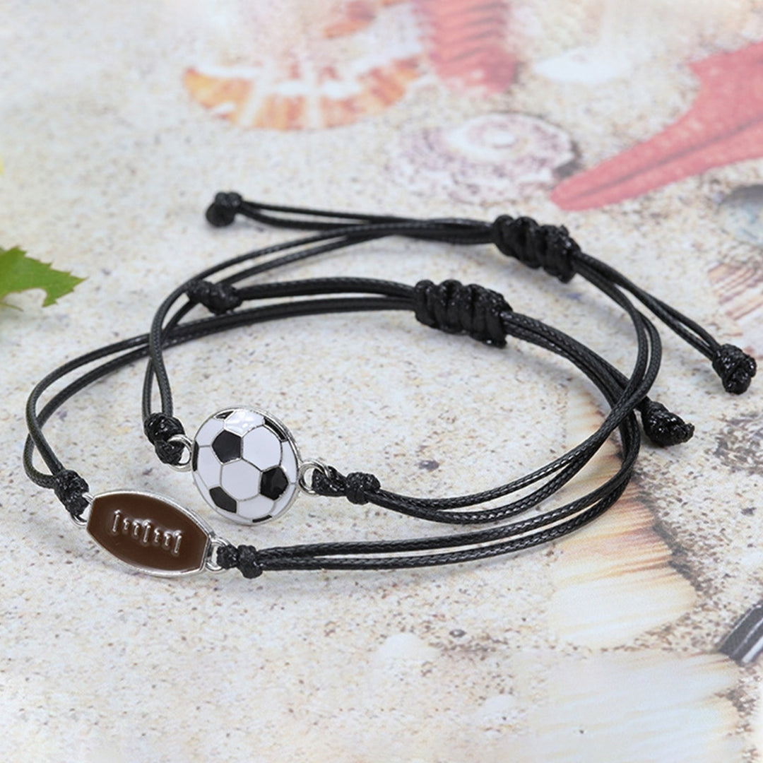 Sports Bracelet Football Braided Unisex Adjustable Wax Line Bracelet Fan Gift Image 8