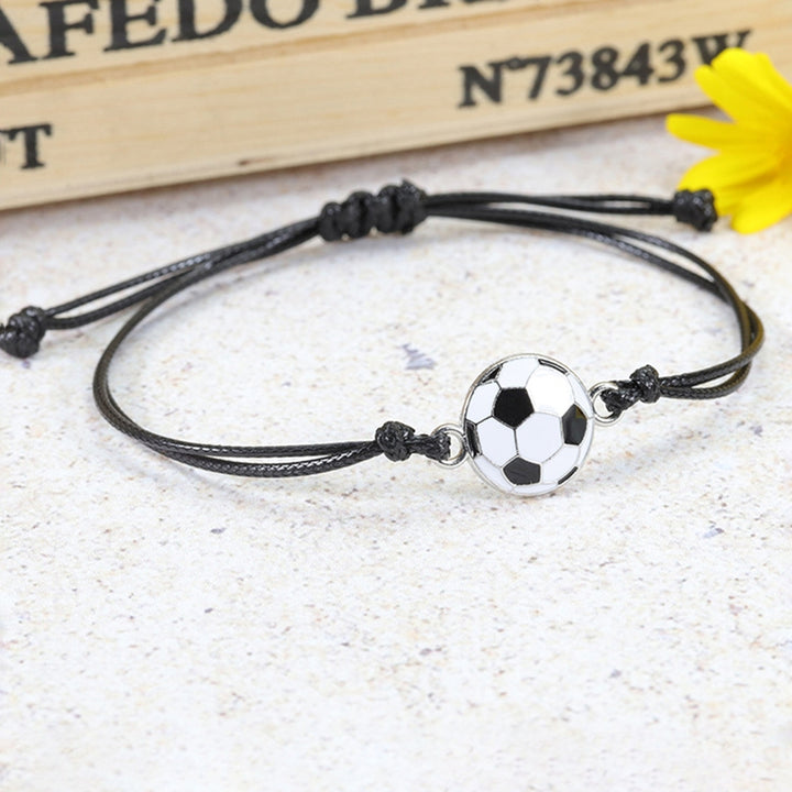 Sports Bracelet Football Braided Unisex Adjustable Wax Line Bracelet Fan Gift Image 10