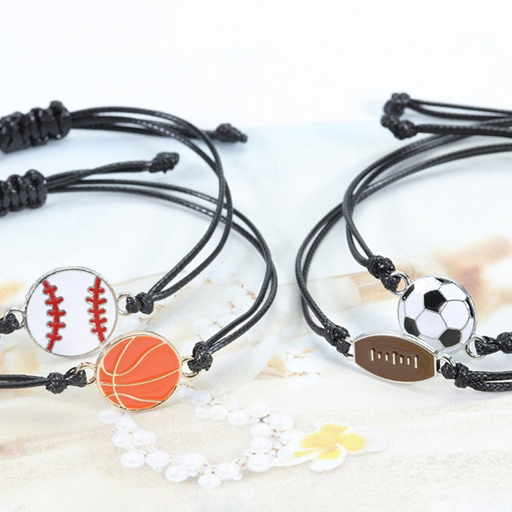 Sports Bracelet Football Braided Unisex Adjustable Wax Line Bracelet Fan Gift Image 12