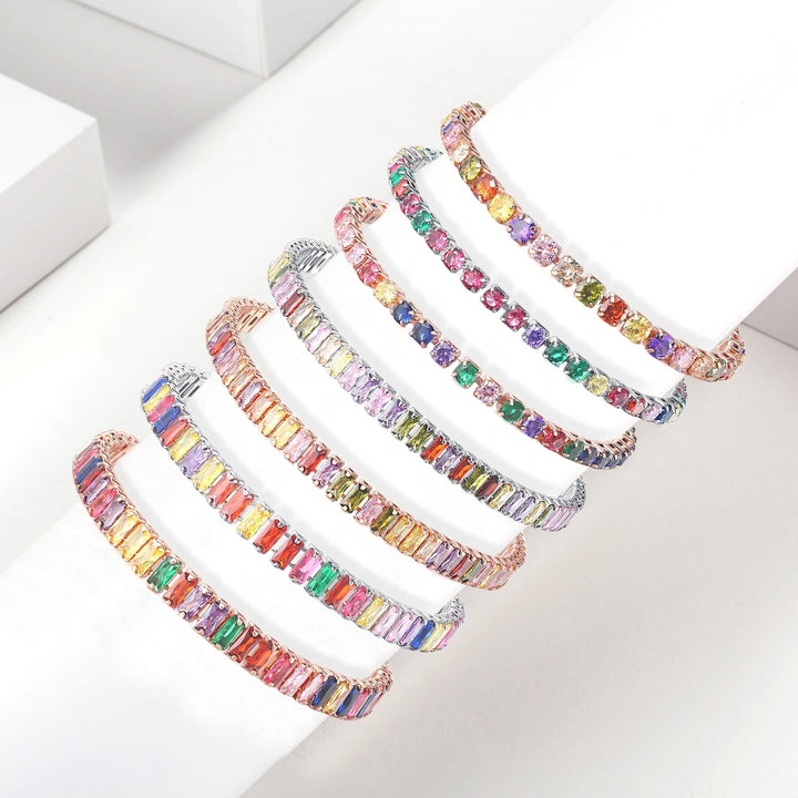 Women Bracelet Multicolor Cubic Zirconia Ladies Adjustable Beads Bangle for Party Image 1