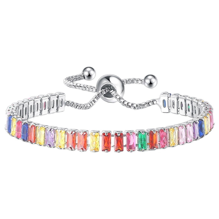 Women Bracelet Multicolor Cubic Zirconia Ladies Adjustable Beads Bangle for Party Image 3