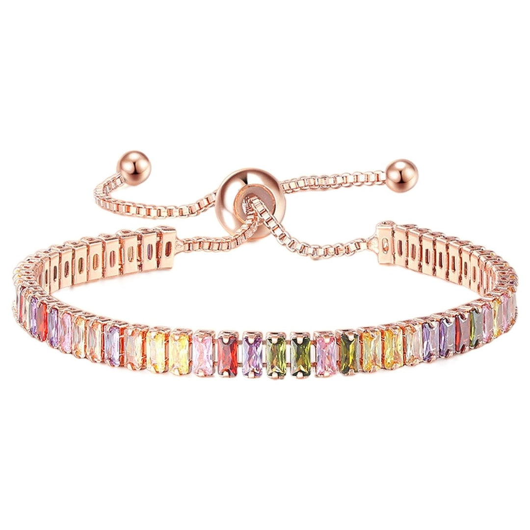 Women Bracelet Multicolor Cubic Zirconia Ladies Adjustable Beads Bangle for Party Image 4