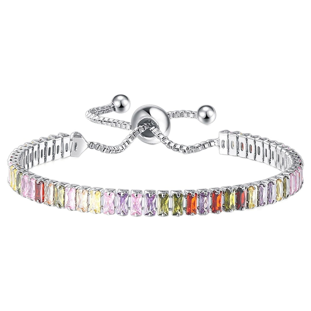 Women Bracelet Multicolor Cubic Zirconia Ladies Adjustable Beads Bangle for Party Image 4