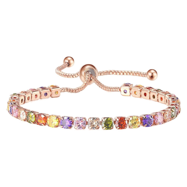 Women Bracelet Multicolor Cubic Zirconia Ladies Adjustable Beads Bangle for Party Image 1