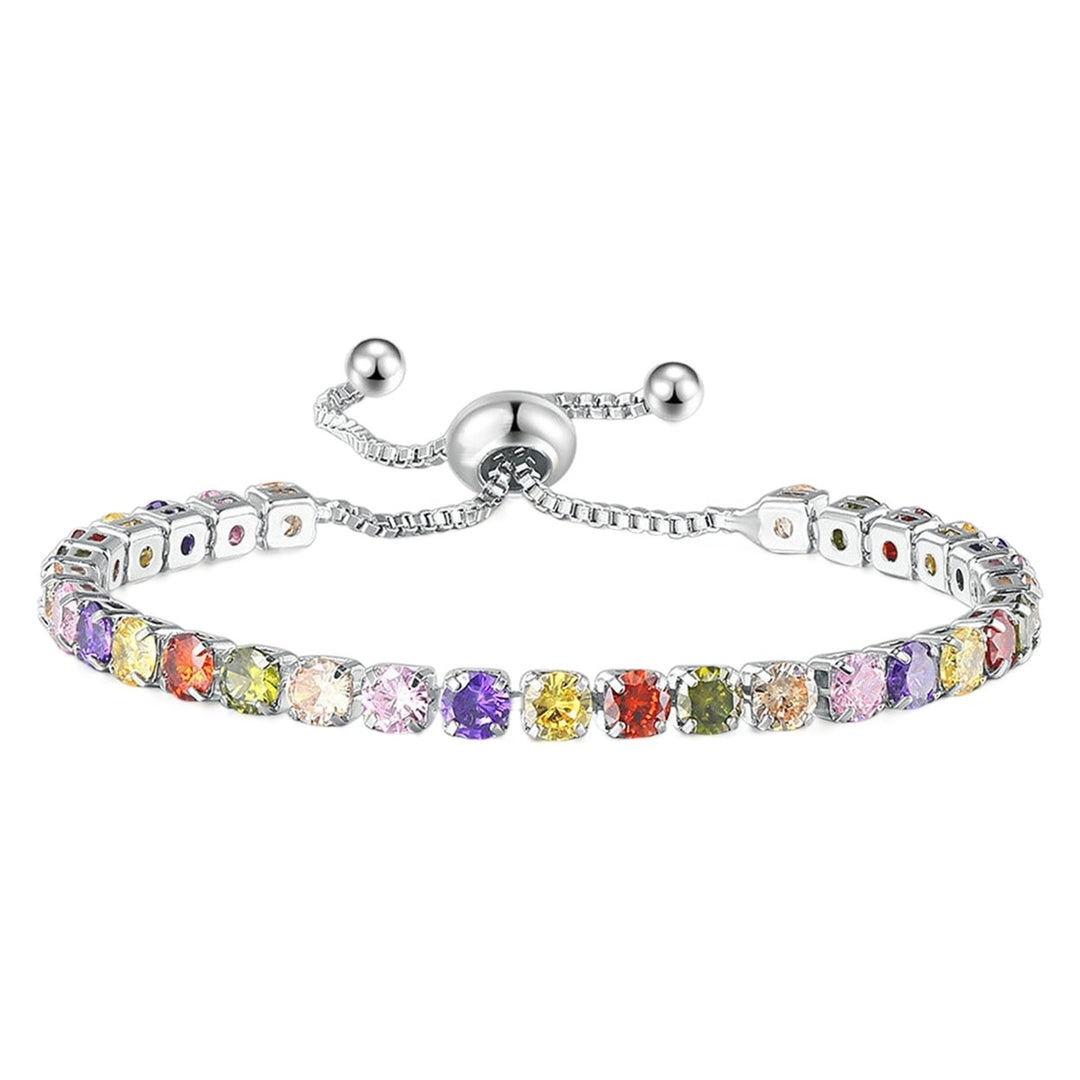 Women Bracelet Multicolor Cubic Zirconia Ladies Adjustable Beads Bangle for Party Image 8