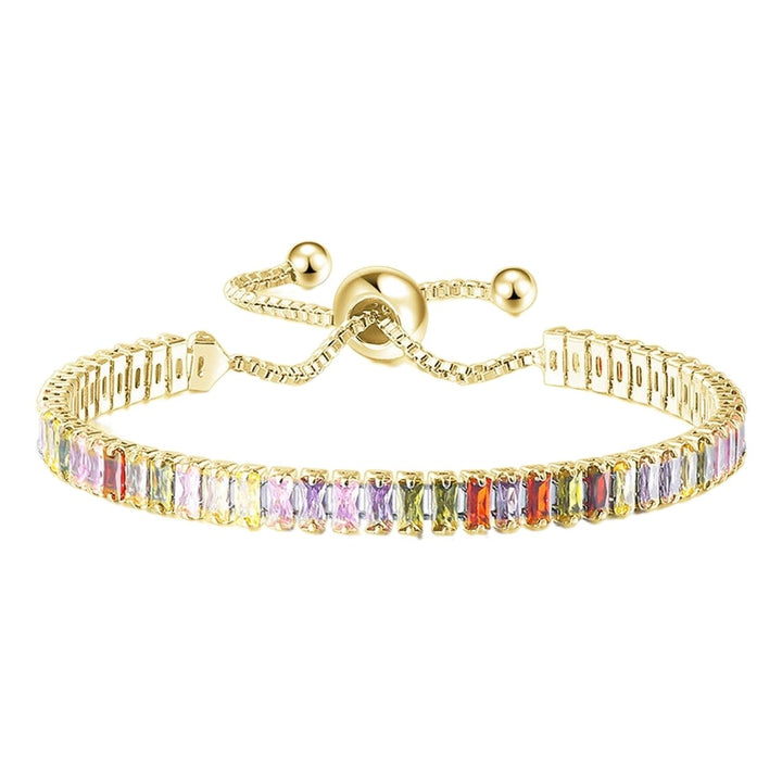 Women Bracelet Multicolor Cubic Zirconia Ladies Adjustable Beads Bangle for Party Image 9