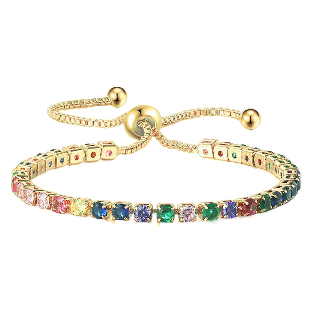 Women Bracelet Multicolor Cubic Zirconia Ladies Adjustable Beads Bangle for Party Image 10